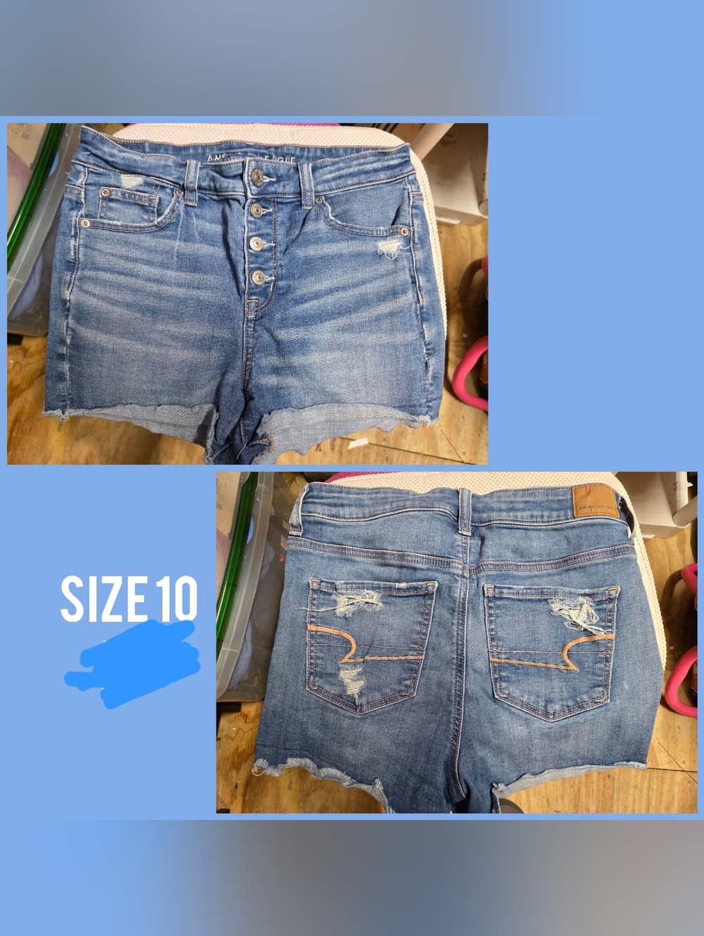 High-Rise Button-Fly Denim Shorts in Medium Wash AMERICAN EAGLE
